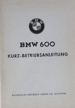 BMW 600 Betriebsanleitung 1958 (8964)