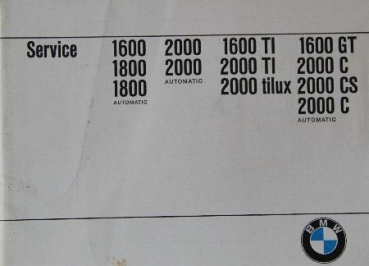 BMW 1600 to 2000 Servicebooklet 1970 (8966)