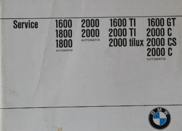 BMW 1600 bis 2000 Serviceheft 1970 (8966)