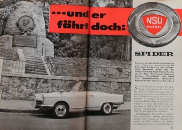 "Hobby - Das Magazin der Technik" 1964 NSU Wankel Spider Technik-Magazin (0517)