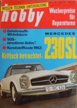 "Hobby - Das Magazin der Technik" 1963 Mercedes-Benz 230 SL Technik-Magazin (0518)