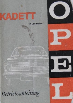 Opel Kadett 1,1 Liter 1966 Betriebsanleitung (9021)