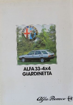 Alfa Romeo Alfa 33 4x4 Gardinetta Modelprogram 1986 Carbrochure (9084)