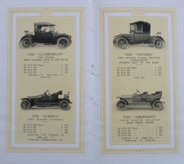 Peugeot Modellprogramm 1912 Automobilprospekt (0527)