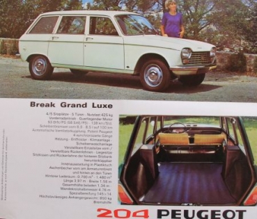 Peugeot 204 Modelprogram 1966 Carbrochure (0525)