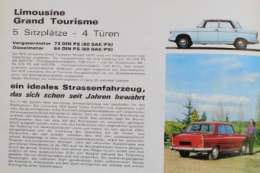 Peugeot 404 Modelprogram 1970 Carbrochure (0524)