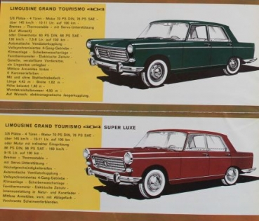 Peugeot 403 - 404 Modelprogram 1965 Carbrochure (0523)