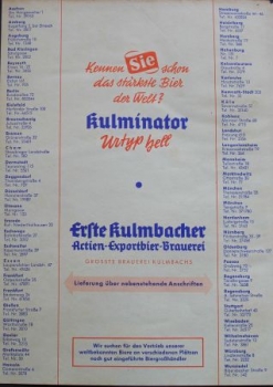 Kulmbacher "Das staerkste Bier der Welt" 1950 Beerbrochure (0889)