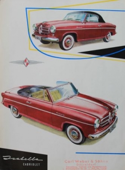 Borgward Isabella TS Convertible Modelprogram 1956 Carbrochure (1494)