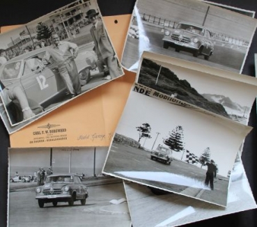 Borgward Isabella at Race East London 1956 nine factoryphotos in original envelope (2467)