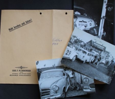 Borgward Isabella Caltex 1957 three factoryphotos in original envelope (2459)
