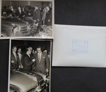 Borgward Isabella at Cairo with President Nasser 1957 five factoryphotos in original envelope (2390)