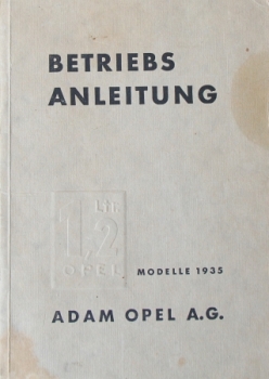 Opel 1,2 Liter Modelle 1935 Betriebsanleitung (9819)