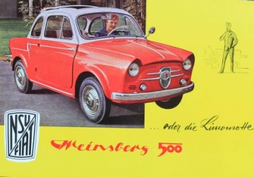 NSU Fiat 500 Weinsberg Coupe Modelprogram 1957 Carbrochure (3307)