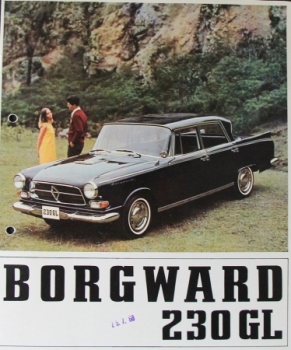 Borgward 230 GL Mexico Modelprogram 1968 Carbrochure (9990)