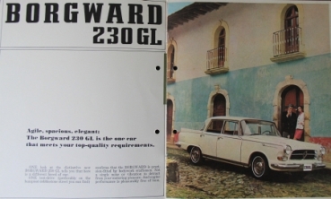 Borgward 230 GL Mexico Modelprogram 1968 Carbrochure (9990)