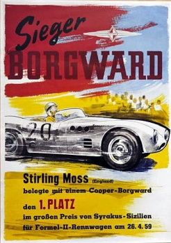 Borgward Racingposter 1959 "Stirling Moss auf Cooper-Borgward" (6487)