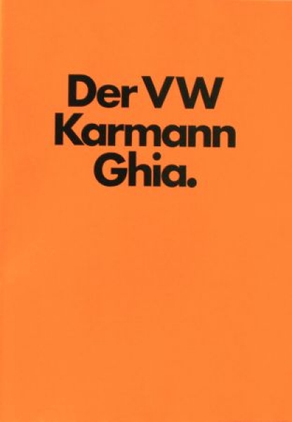 Volkswagen Karmann-Ghia Modelprogram 1973 Carbrochure (0906)