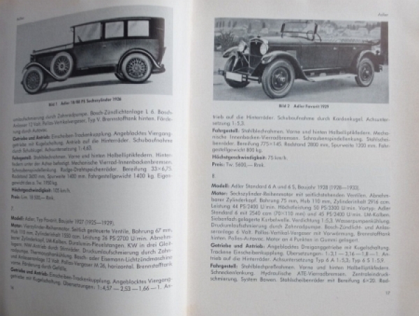Fersen "Autos in Deutschland 1920 - 1939" Vehicle-History 1964 (9347)