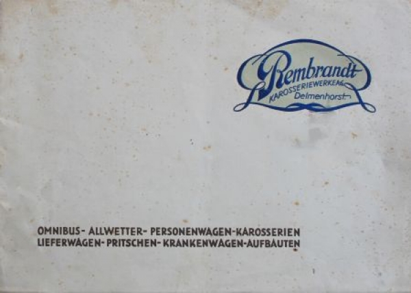 Rembrandt Carosseries Modelprogram 1930 (S0027)