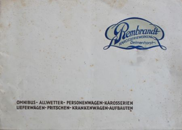 Rembrandt Karosserien Modellprogramm 1930 (S0027)