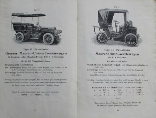 Maurer Union Motorcar Modelprogram 1904 (S0129)