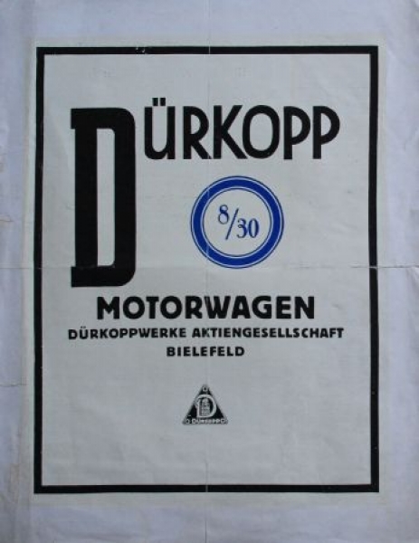 Dürkopp Motorwagen 8/30 PS Modellprogramm 1926 (S0144)