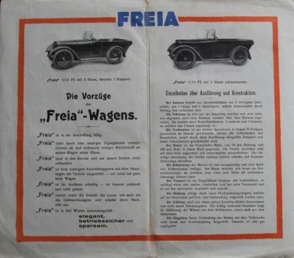 Freia Wagen "Überall Platz" Modellprogramm 1923 (S0160)