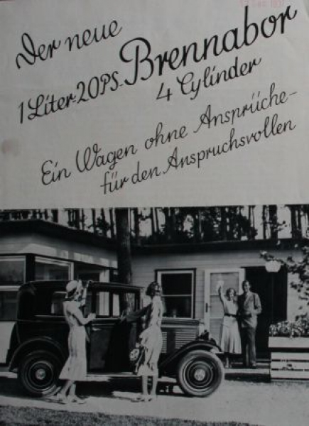 Brennabor 1 Litre 20 PS 4 Cylinder 1931 Modelprogram (S0191)