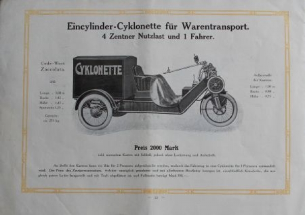 Cyklonette Modelprogram 1912 (S195)