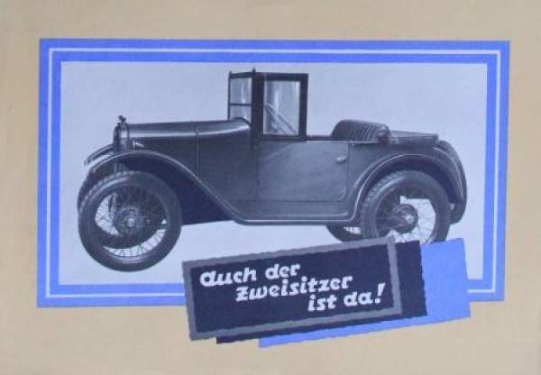 Dixi Smallcar Twoseater Modelprogram 1928 (S0201)