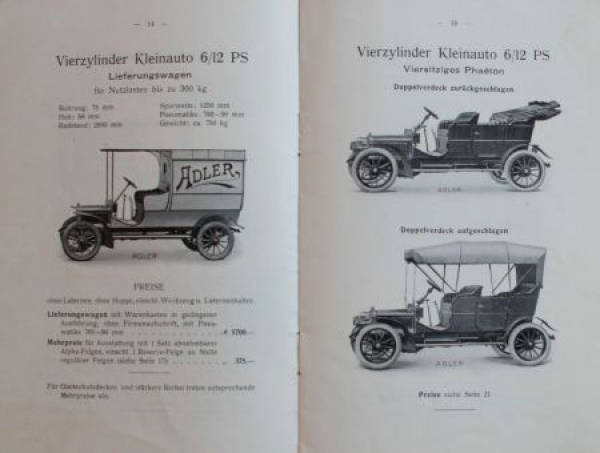 Adler Cyclecar Modelprogram 1907 (S0228)
