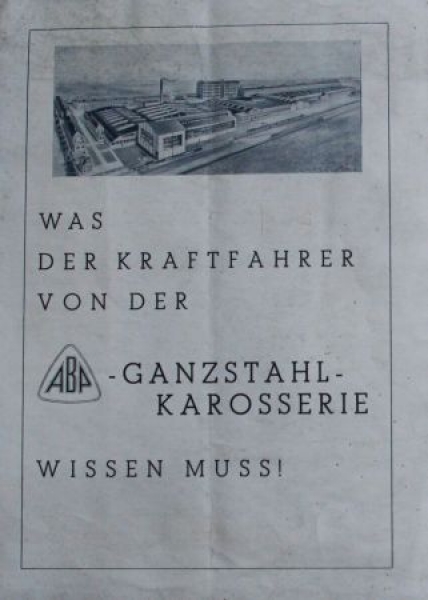 Ambi-Budd Carosserie "Ganzstahl Karosserie" Modelprogram 1935 (S0261)