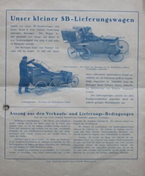 Slaby-Beringer "Der kleine Elektrische" Modelprogram 1921 (S0591)