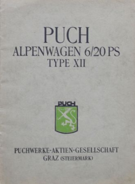 Puch Alpenwagen 6/20 PS Type XII Modellprogramm 1919 (S0601)