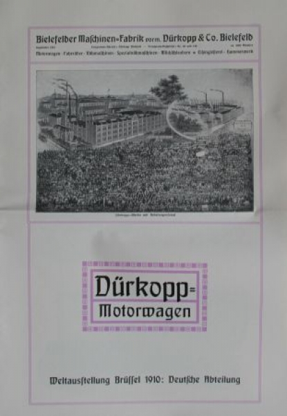 Dürkopp Motorwagen "Weltausstellung Brüssel" Modellprogramm 1910 (S0619)