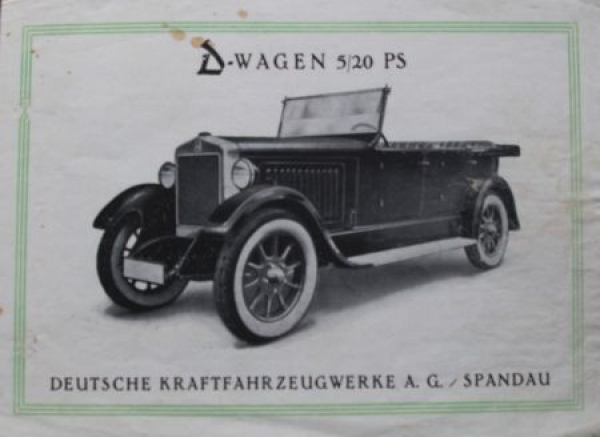 D-Wagen 5/20 PS Touringcar Modelprogram 1925 (S0630)