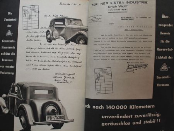 Ambi-Budd Carosseries "Glueckliche Reise" Modelprogram 1935 (S0633)