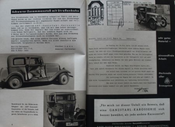 Ambi-Budd Carosseries "Glueckliche Reise" Modelprogram 1935 (S0633)