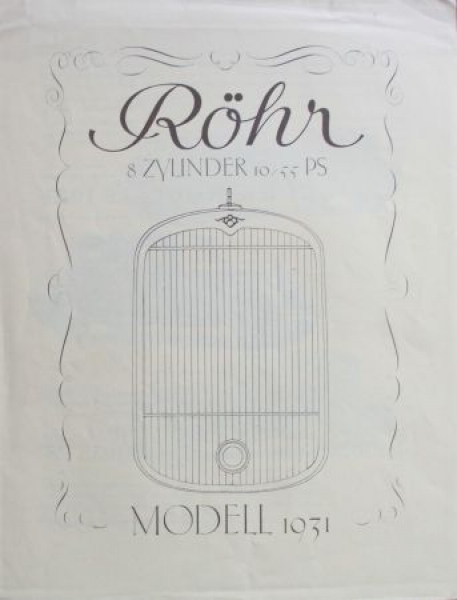 Röhr 8 Zylinder 10/55 PS Modellprogramm 1931 (S0636)