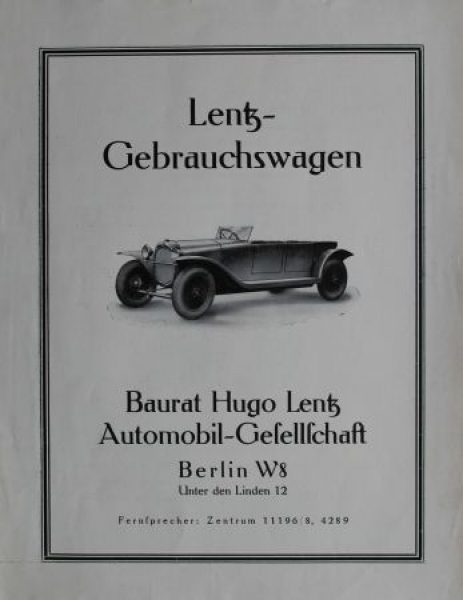 Lentz Gebrauchs-Wagen Modelprogram 1928 (S0647)