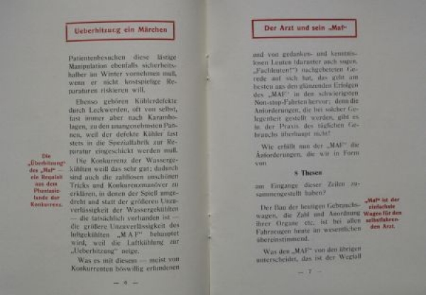 MAF Markranstädter Automobilfabrik "Der Arzt und sein MAF" Modellprogramm 1912 (S0648)
