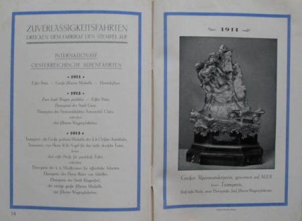 Audi Automobiles "10 Jahre" Modelprogram 1919 (S0655)