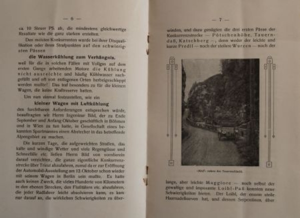 MAF Markranstädter Automobilfabrik "Auf der Alpen-Konkurrenz-Strecke" Modellprogramm 1911 (S0656)