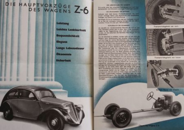 Zbrojovka Z 6 "Der neue Zet-Wagen" Modelprogram 1935 (S0657)