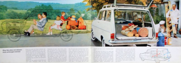 Opel Kadett Car A Van 1000 Modellprogramm 1963 Automobilprospekt (11087)