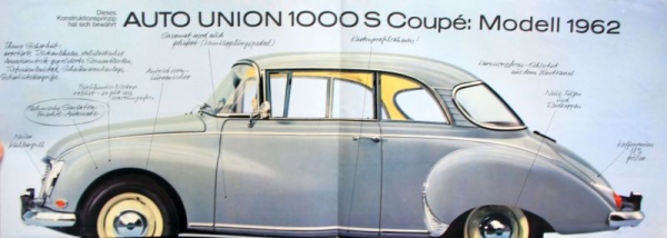 Auto-Union 1000 Modellprogramm 1963 Automobilprospekt (11084)
