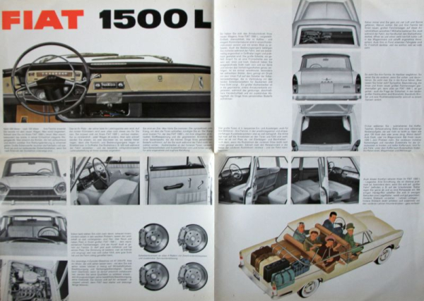 Fiat 1500 L Modellprogramm 1963 Automobilprospekt (11083)