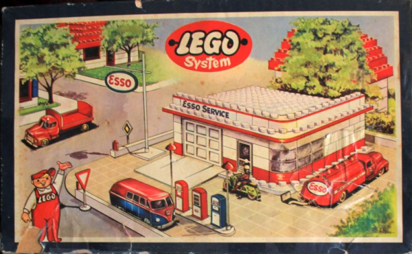Lego System Esso Tankstelle 1956 mit Zubehör in Originalkarton (11073)