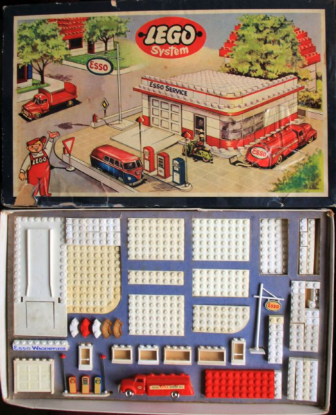 Lego System Esso Tankstelle 1956 mit Zubehör in Originalkarton (11073)